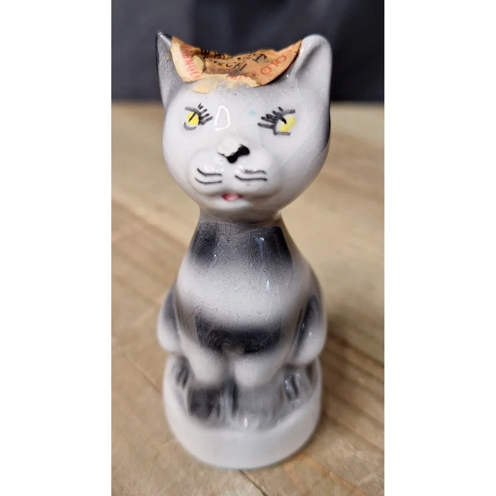 Vintage Grappa Lucia Tosco Liquoristica Ceramic Cat Mini Decanter Italy Firenze